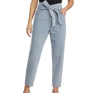 Tie Waist Cotton Jeans